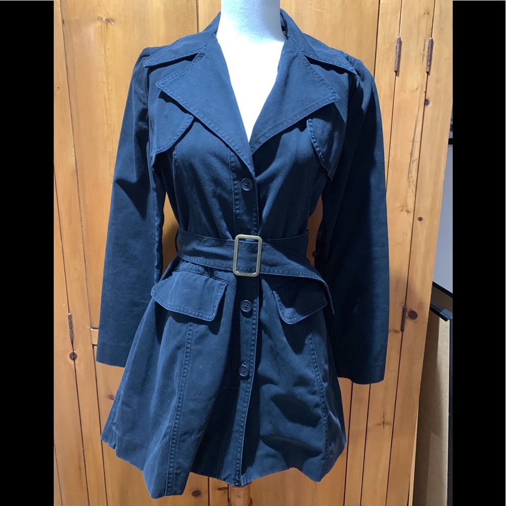 Alternative Apparel single breasted navy trench, S